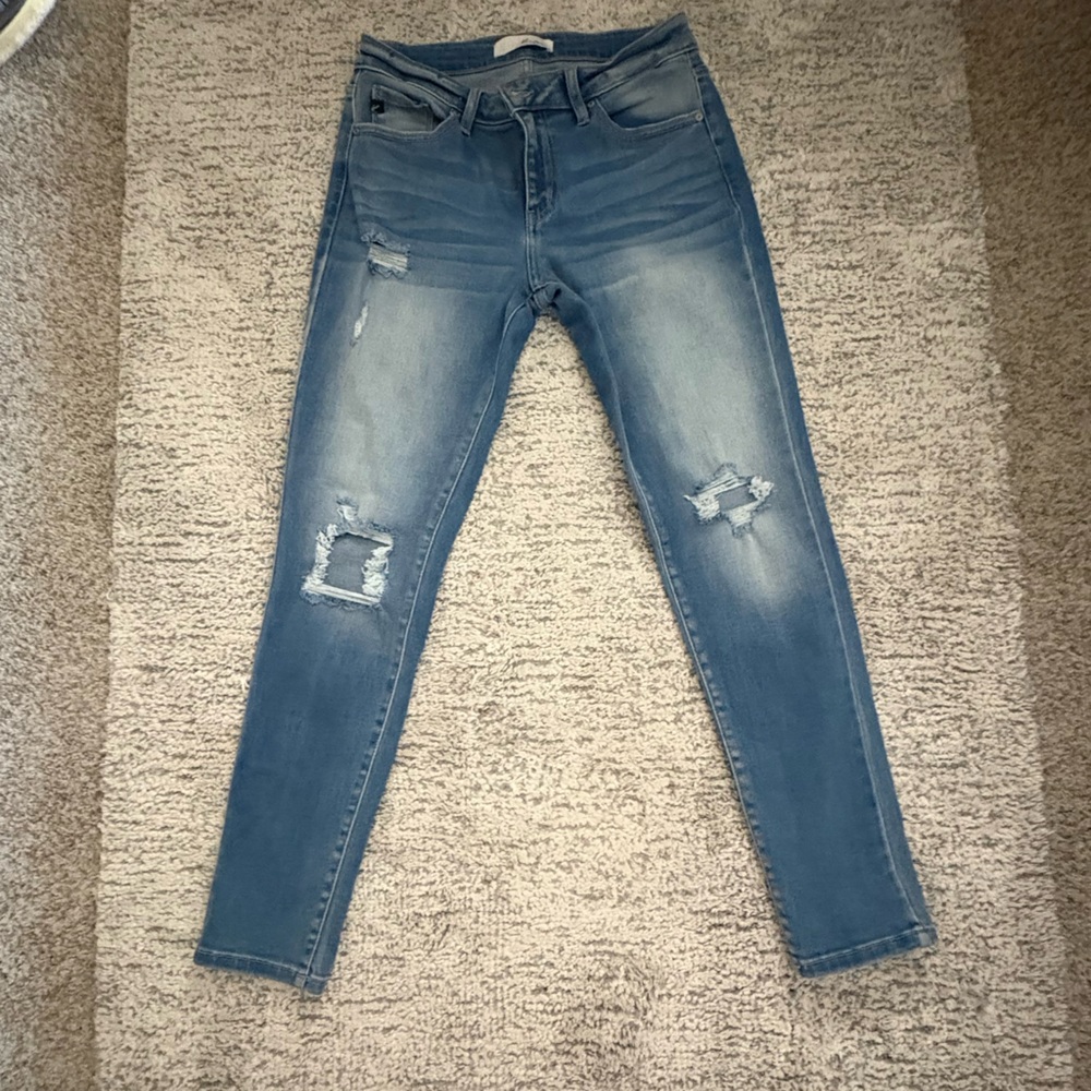 Classic Blue Distressed Skinny Jeans